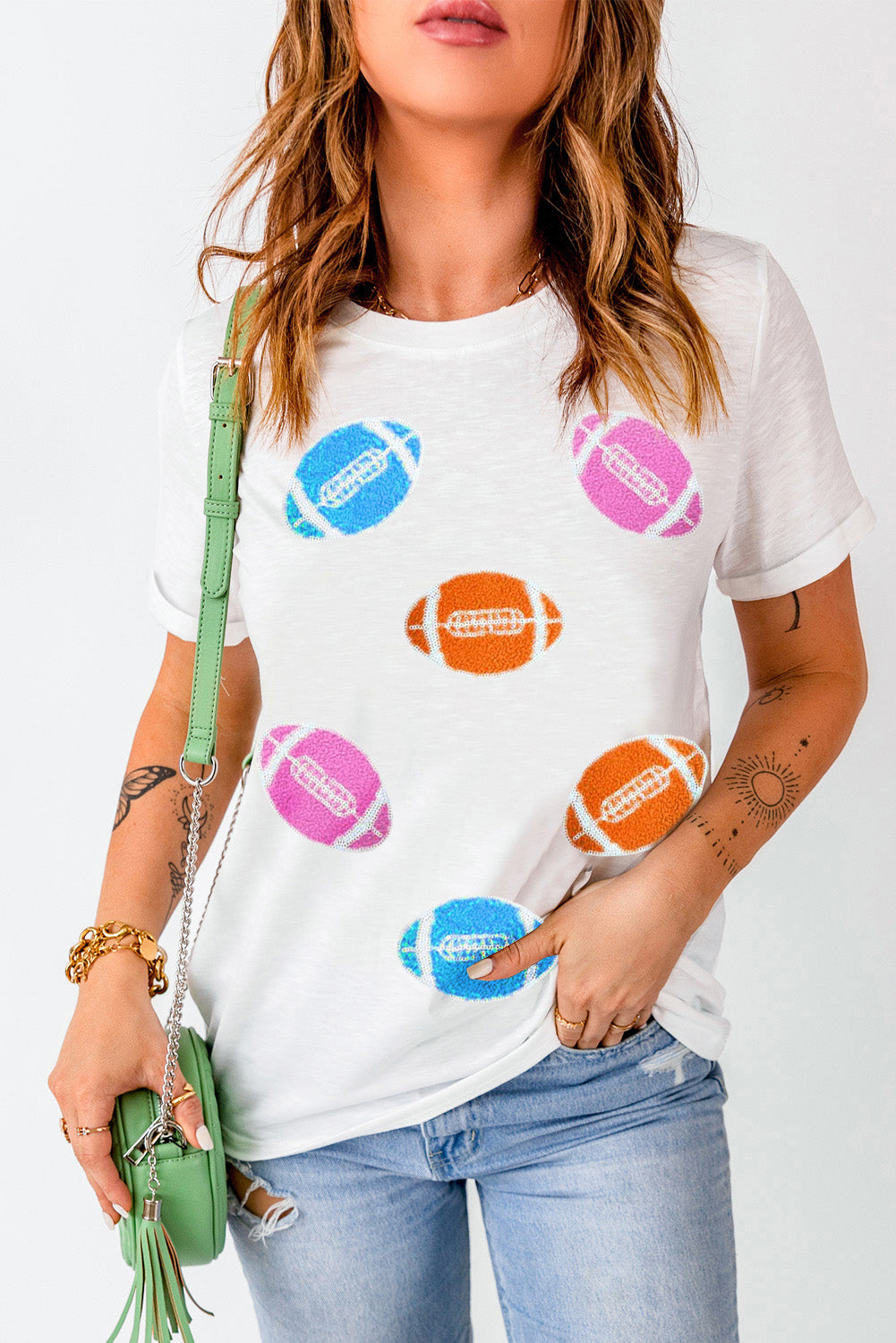 Ball Round Neck Short Sleeve T-Shirt