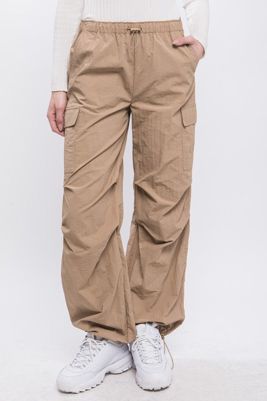 Loose Fit Parachute Cargo Pants