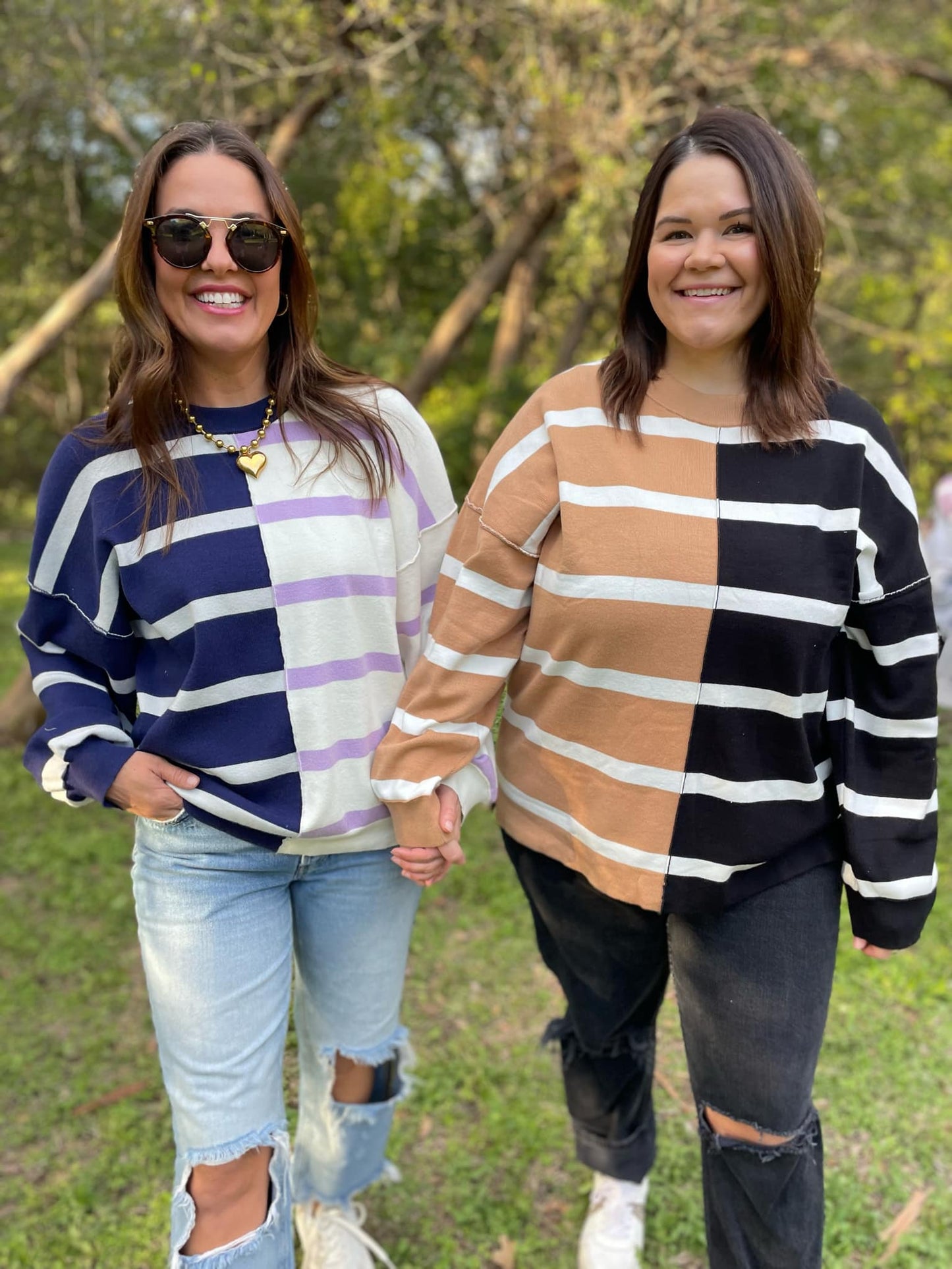 PREORDER: Exceptional Thought Striped Patchwork Sweater in Three Colors