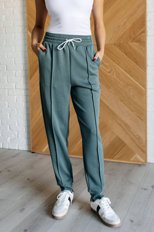 Center Seam Scuba Joggers in Ash Jade