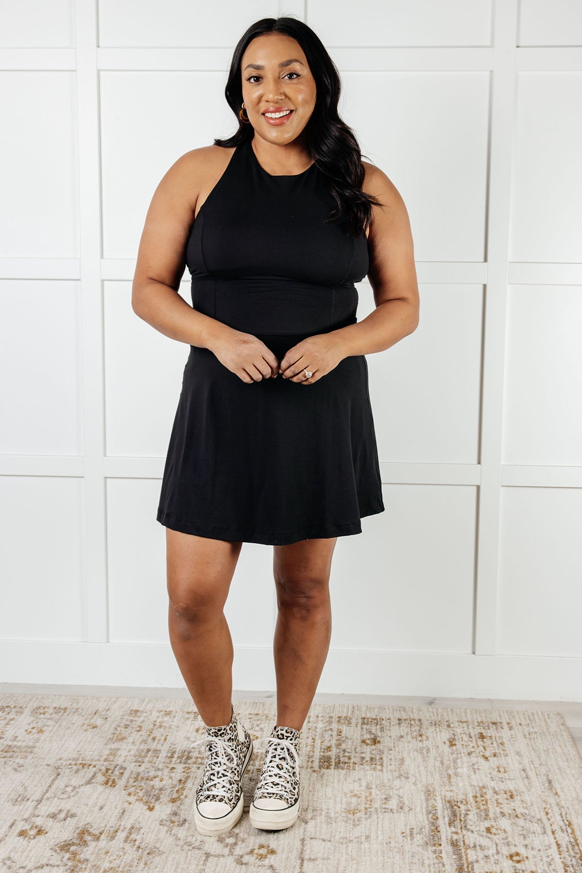 Gym and Tonic Butter Romper Dress in Black