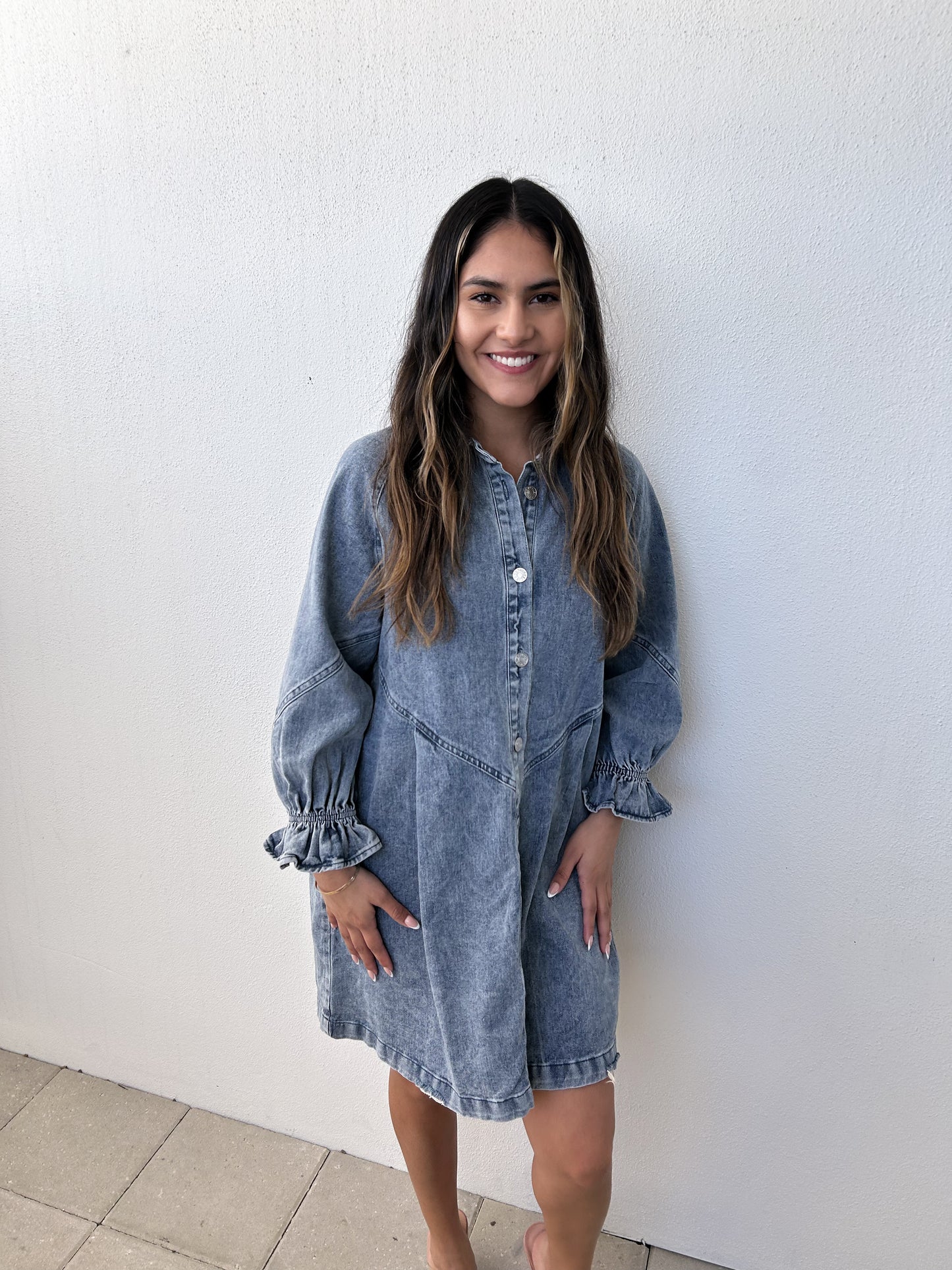 Washed Denim Dress