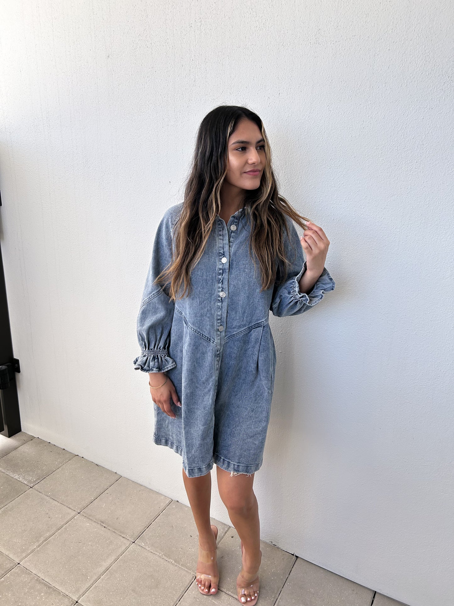 Washed Denim Dress