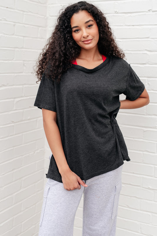 Let Me Live Relaxed Tee in Black